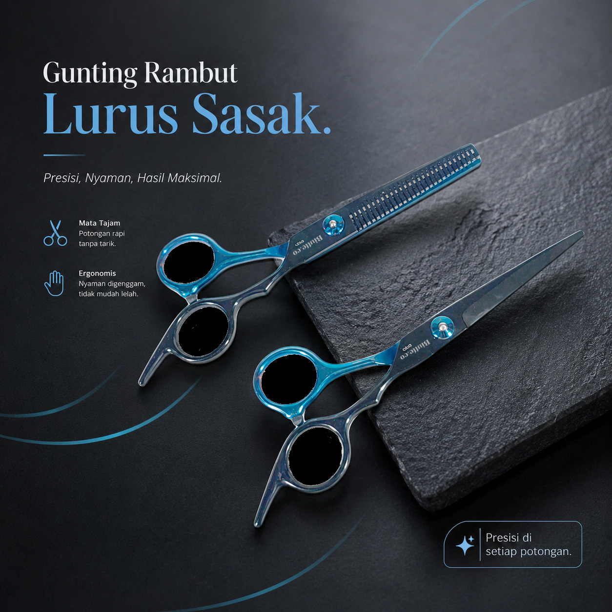 Biutte.co Gunting Rambut Lurus Sasak Electroplating Stainless Steel - SH20