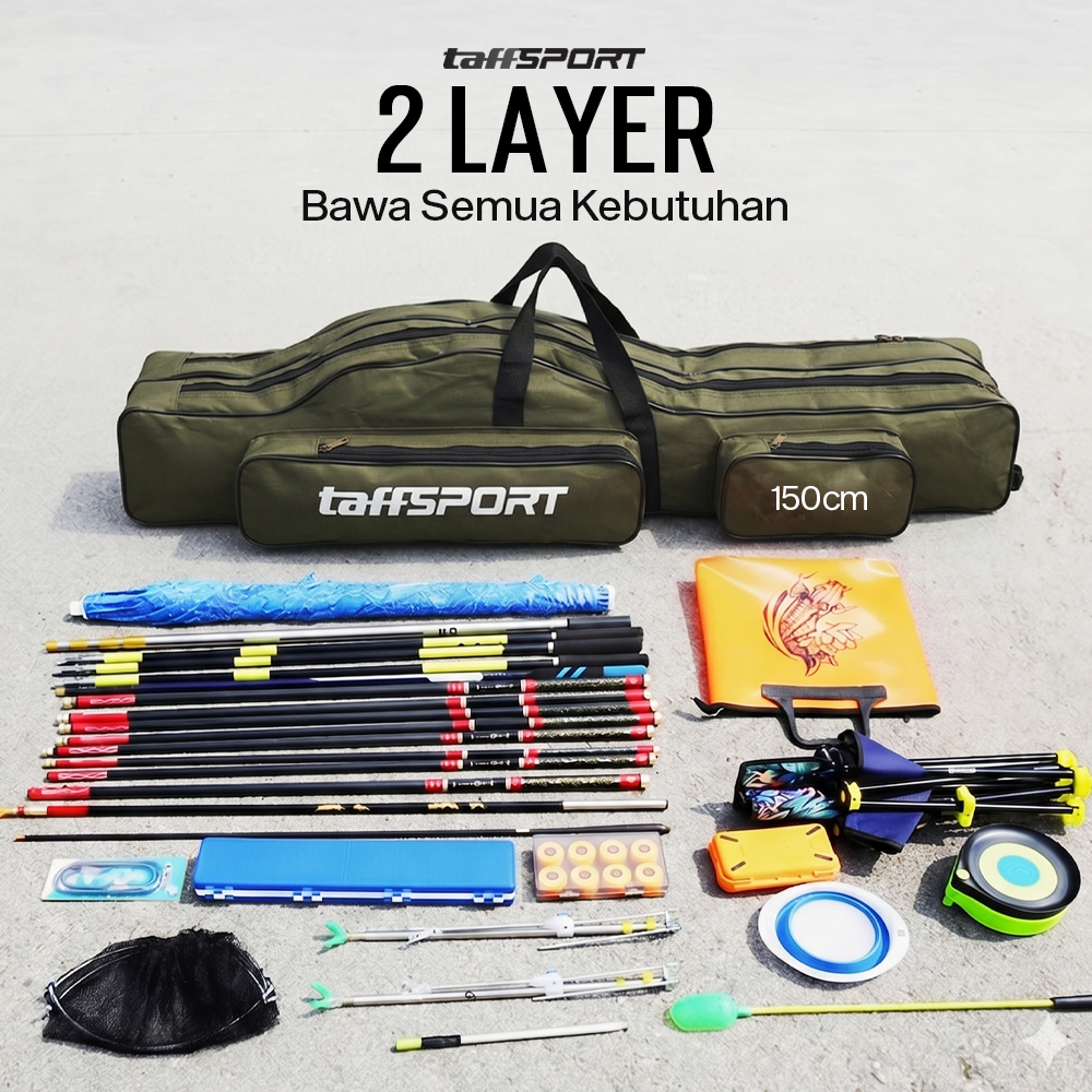 TaffSPORT Tas Pancing Joran Portable Fishing Bag - 1680D