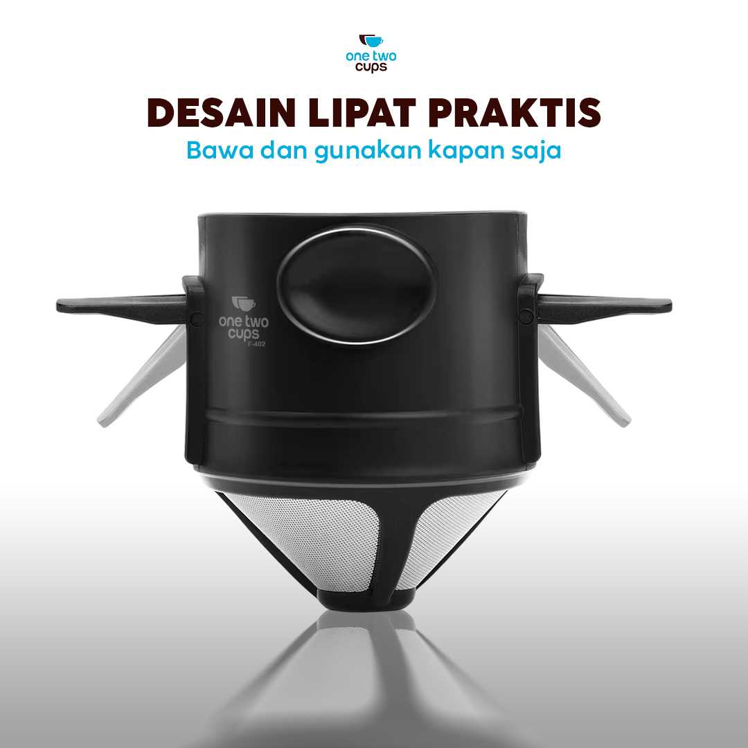One Two Cups Filter Penyaring Kopi Portable Cone Coffee Dripper - F-402 - Gambar 4