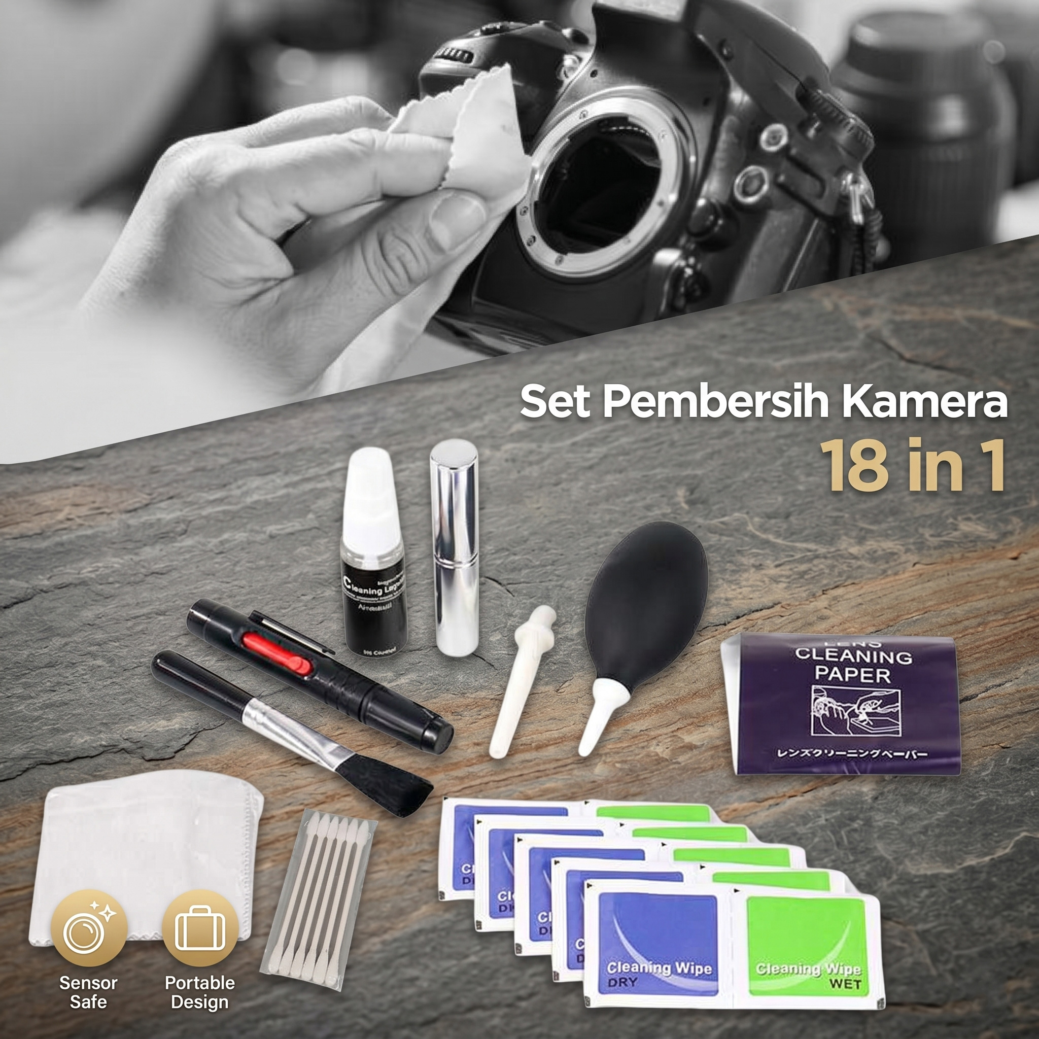 WILLKEY Set Pembersih Kamera Camera Cleaning Kit 18in1 - 19452