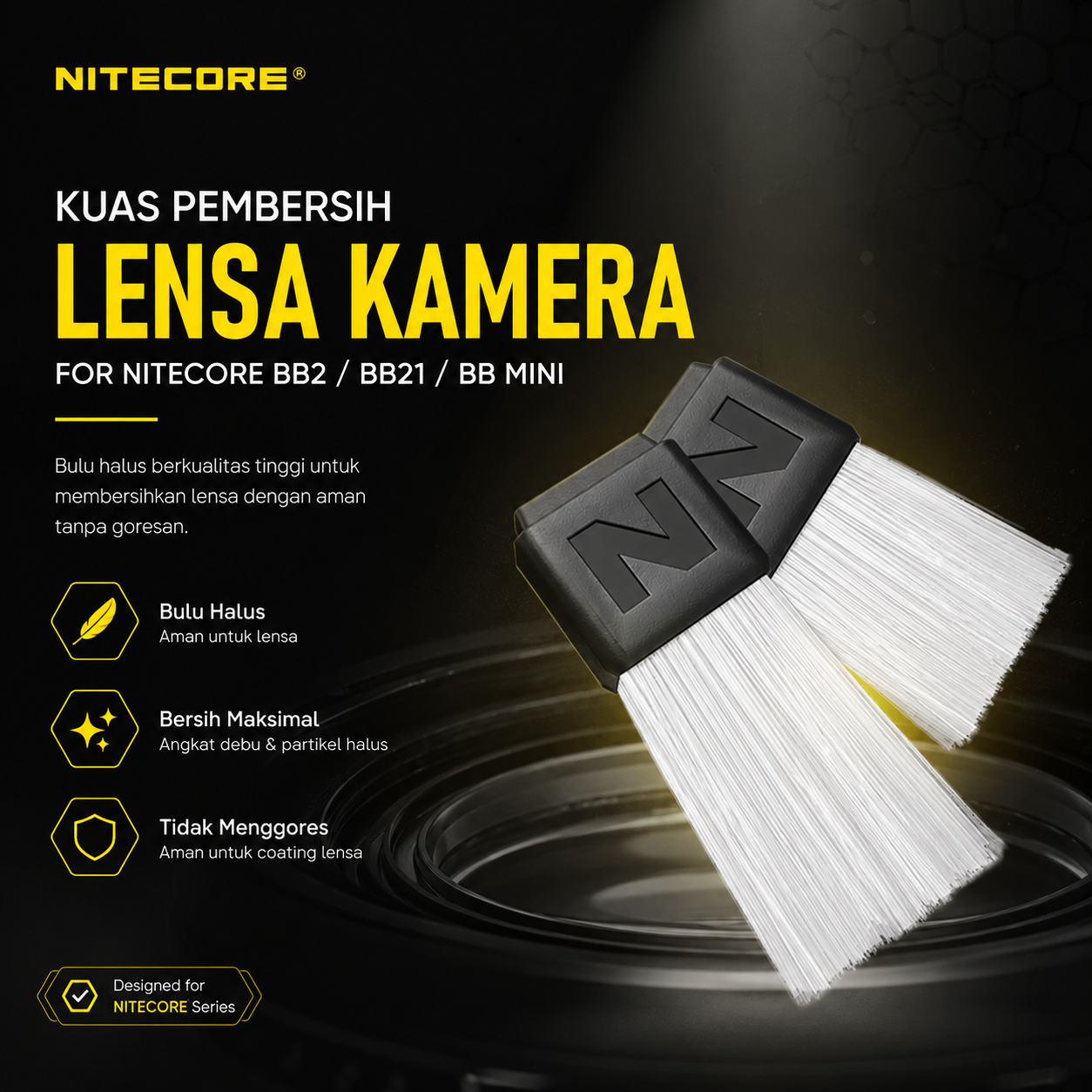 NITECORE Kuas Pembersih Lensa Kamera Lens Brush for BB2 BB21 BB Mini - NIA003