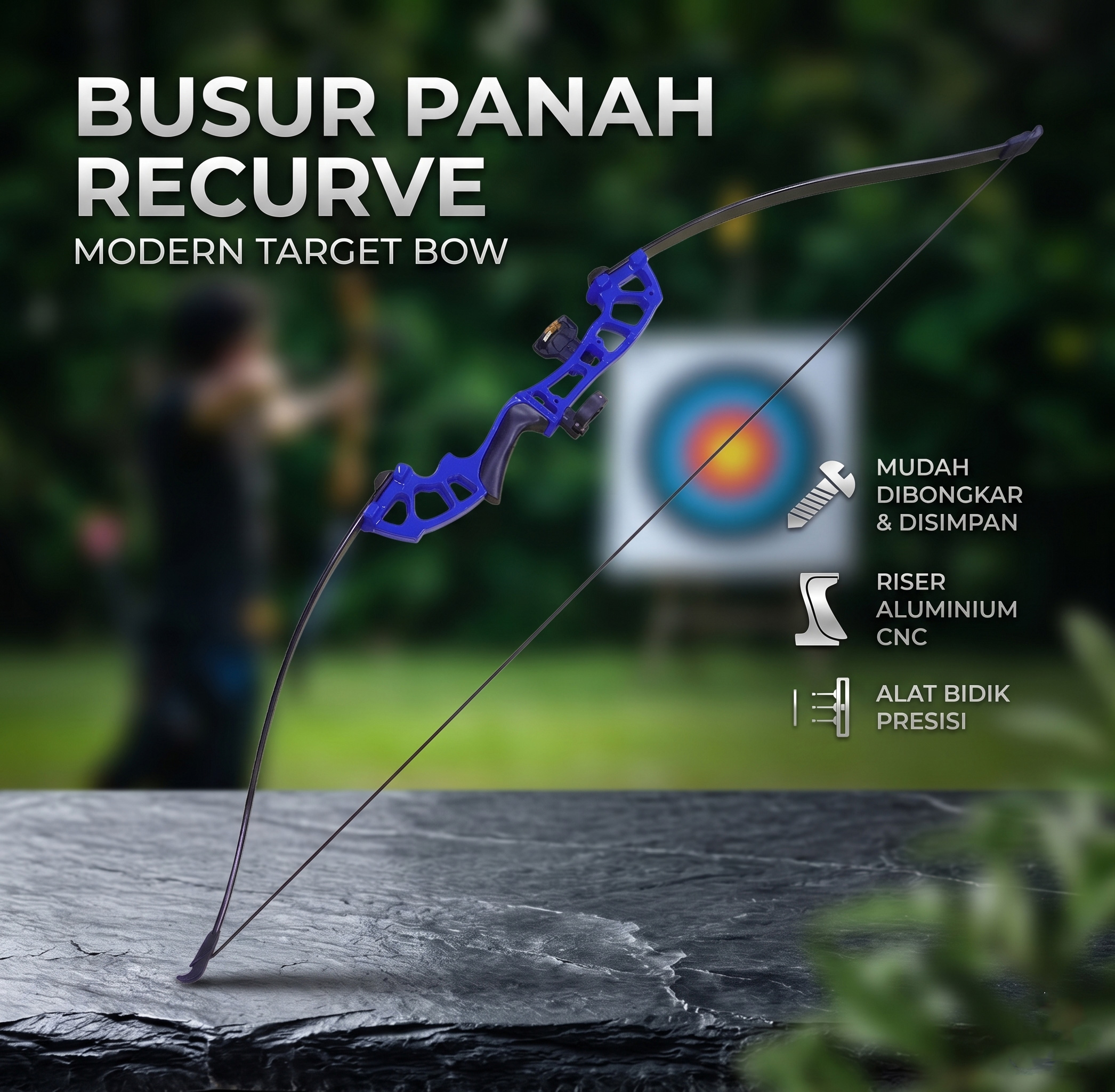 WOLFY Busur Panah Recurve Archery Bow - 36217