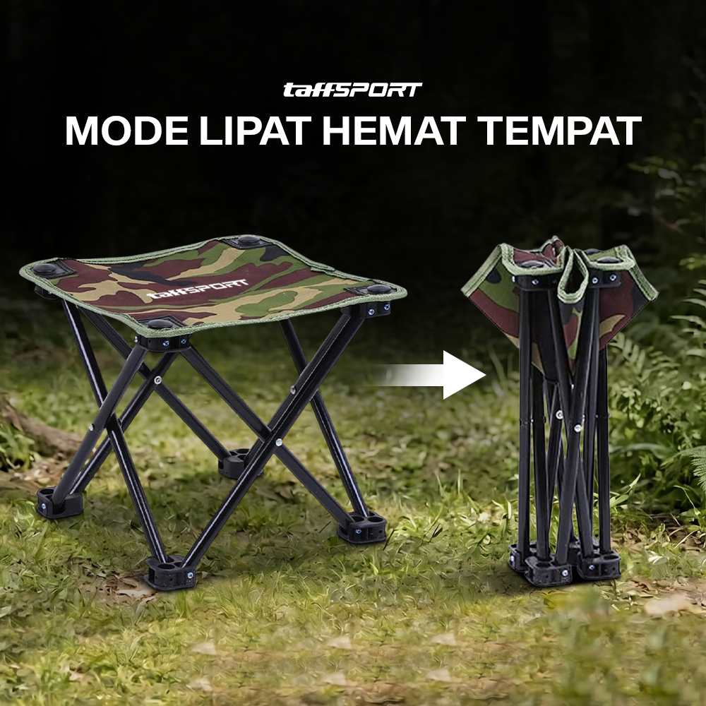 TaffSPORT Kursi Lipat Mancing Kotak Desain Army - ZDY01