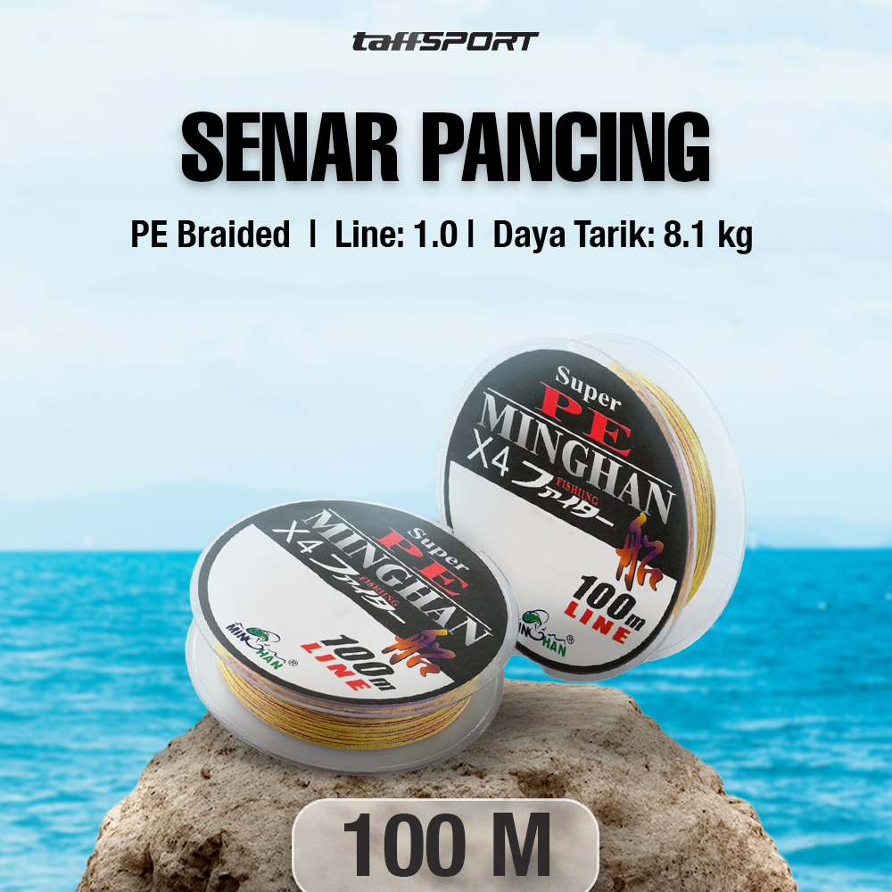 TaffSPORT MINGHAN Senar Benang Tali Pancing Super PE Braided Line 100M - X4