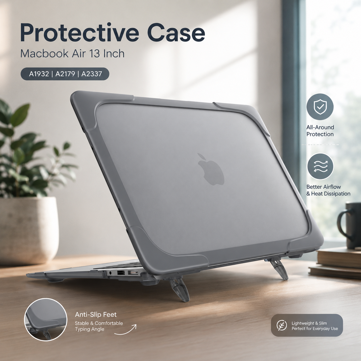 Lilybear Protective Case Stand Macbook Air 13 Inch A1932 A2179 A2337 - LBB015