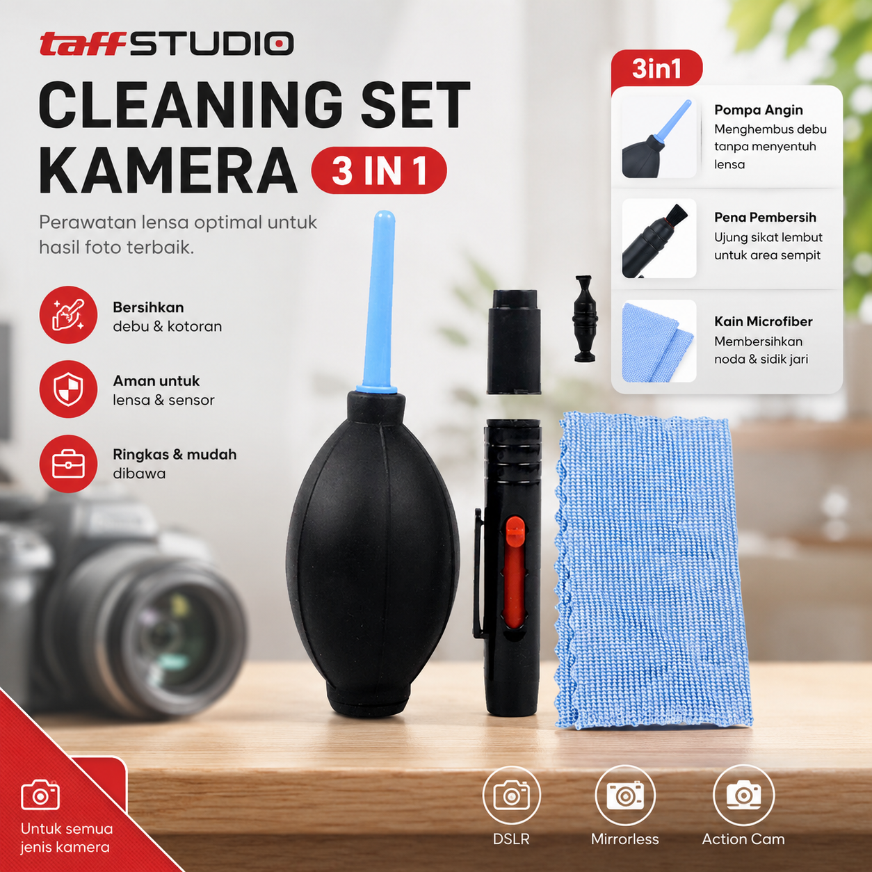 TaffSTUDIO Cleaning Set 3 in 1 Kamera - LP-1