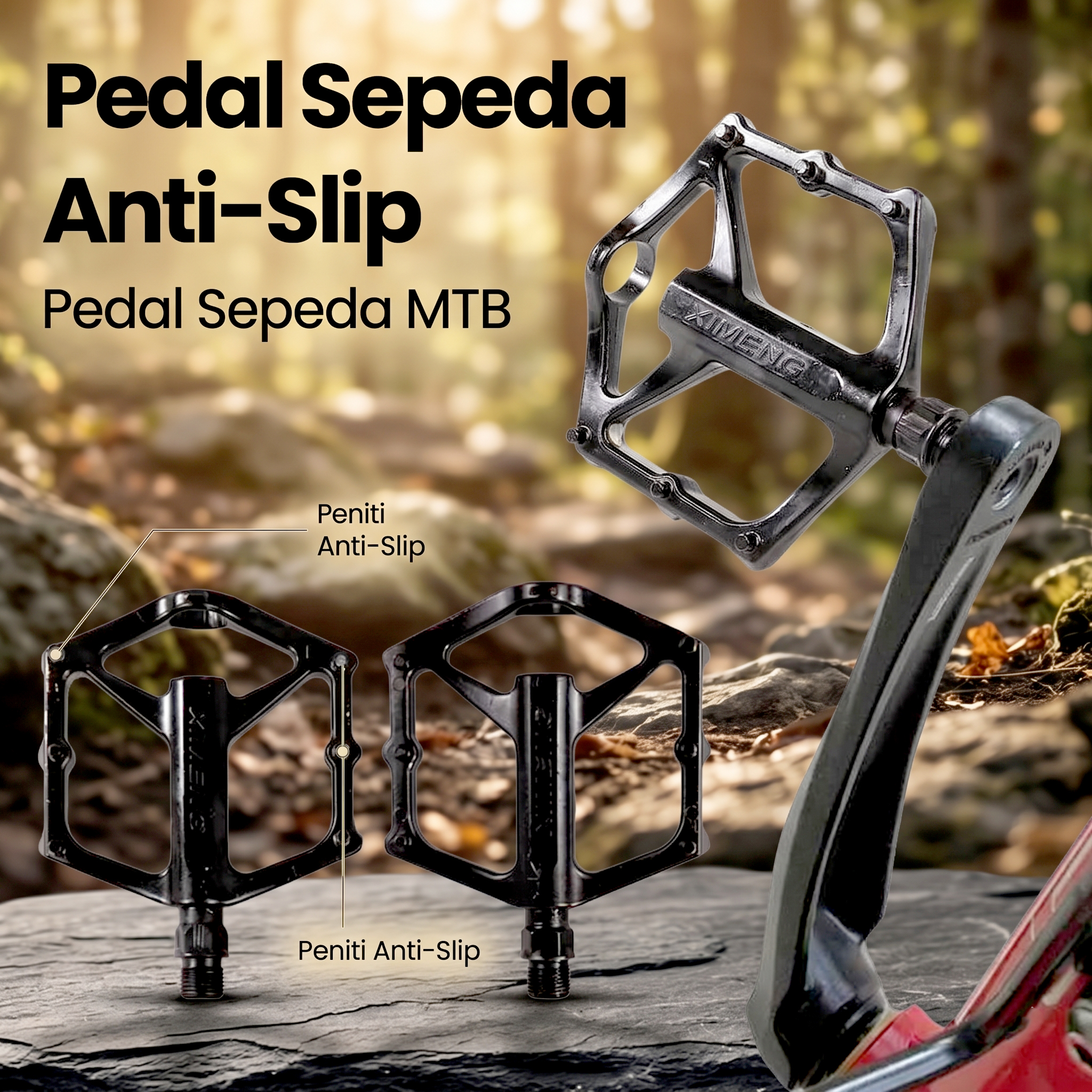 XIMENG Pedal Sepeda MTB Anti Slip Aluminium Alloy - M26