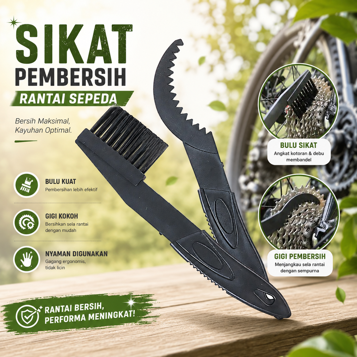 TaffSPORT Sikat Pembersih Rantai Sepeda Bicycle Chain Cleaning Brush - YQ012