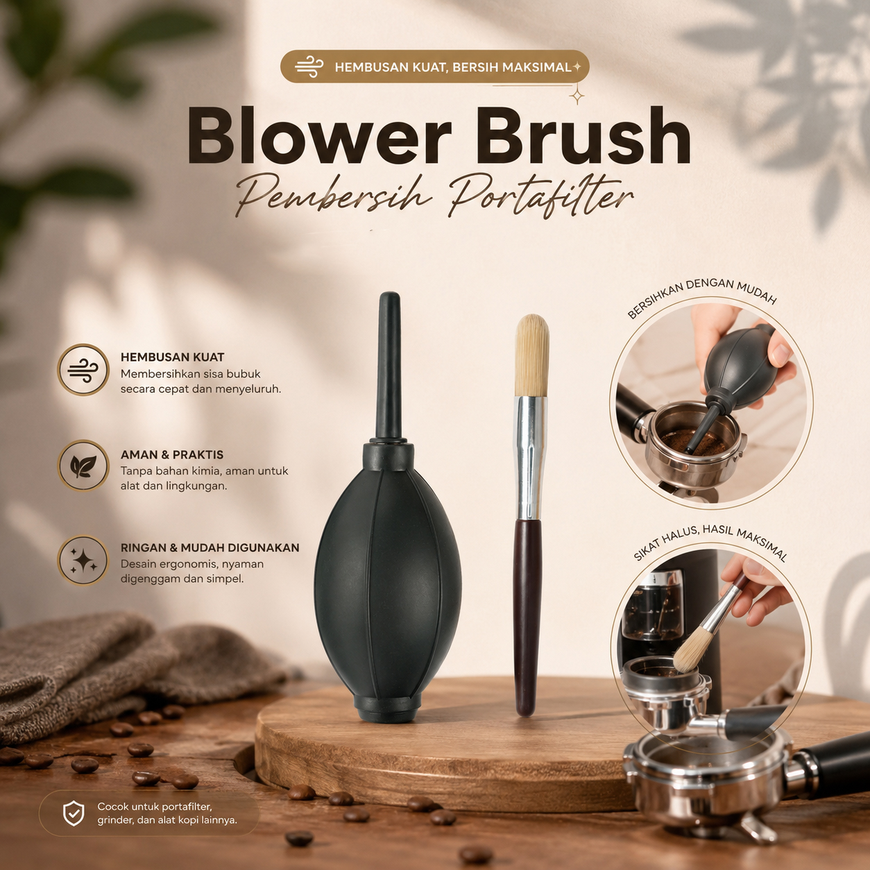 Slyz Set Aksesoris Pembersih Coffee Grinder Portafilter 2in1 - Slyz20