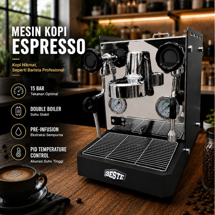 Jual Trieste Mesin Kopi Espresso Coffee Maker Semi Automatic 15