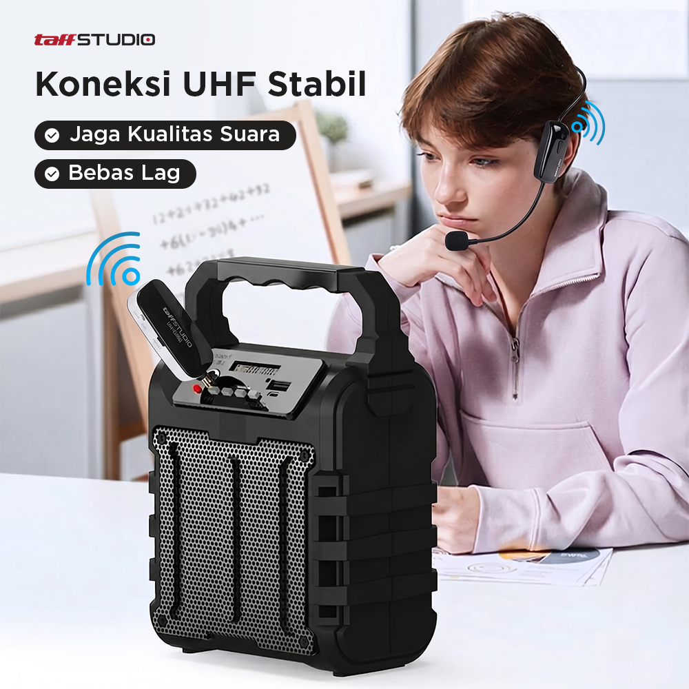 TaffSTUDIO Wireless Microphone UHF Call Center with Transmitter - HX-W002