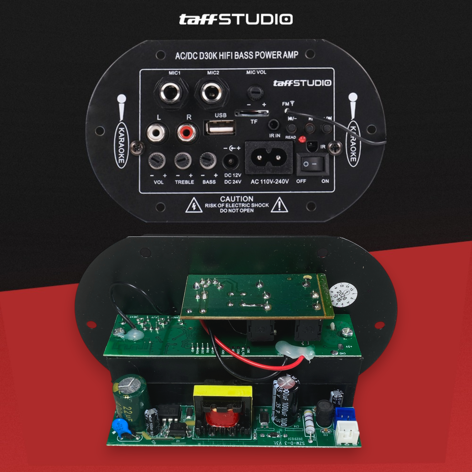 TaffSTUDIO Amplifier Board Audio Bluetooth Subwoofer DIY 35W - D30K
