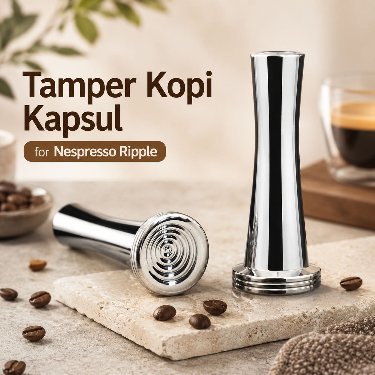 iCafilas Tamper Kopi Stainless Steel 25mm for Kapsul Kopi Nespresso - B-SS