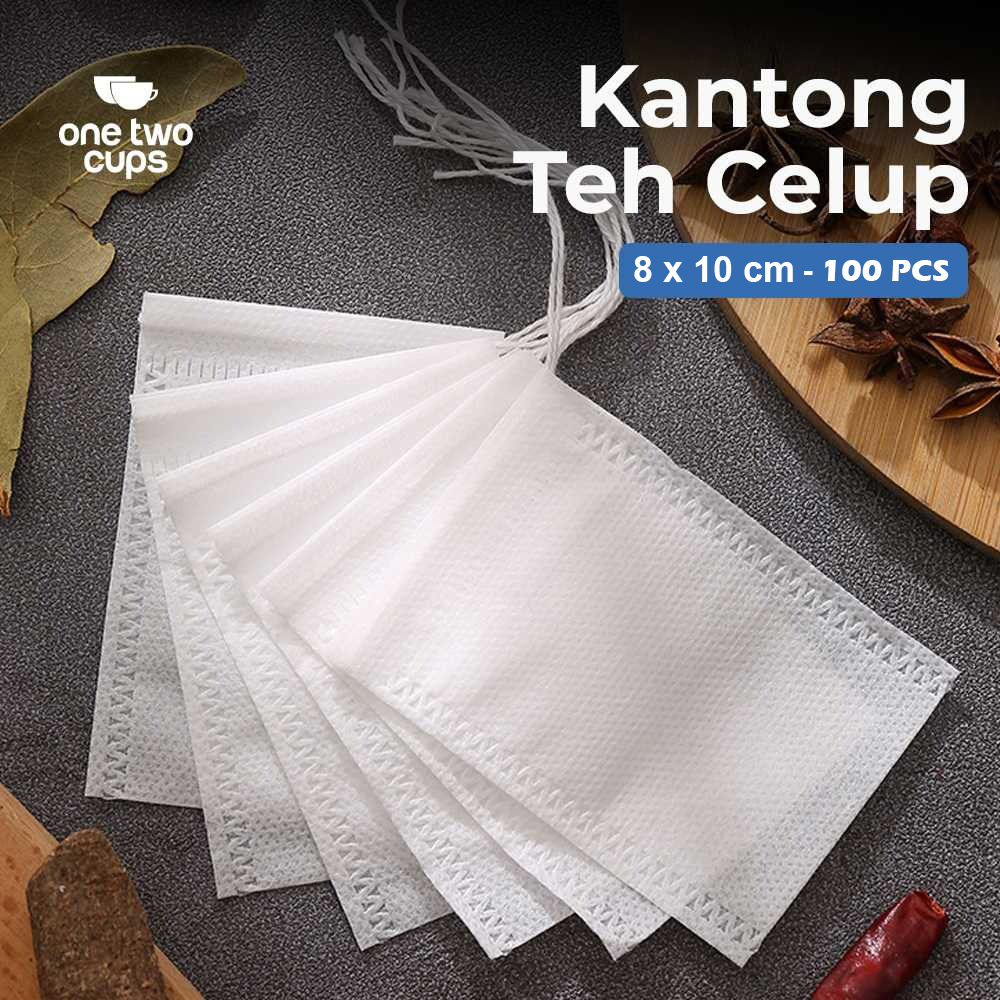 One Two Cups Kantong Teh Celup Kain Saringan Tea Bag Disposable 100PCS - M100