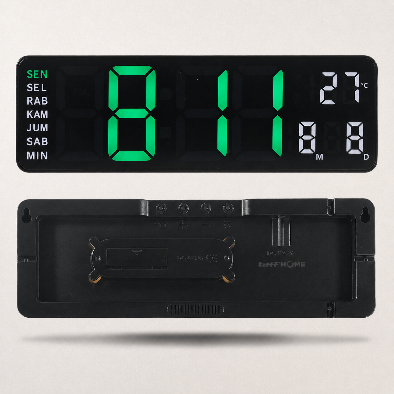 TaffHOME Jam Dinding Digital Minimalis Multifungsi with Remote - 6629