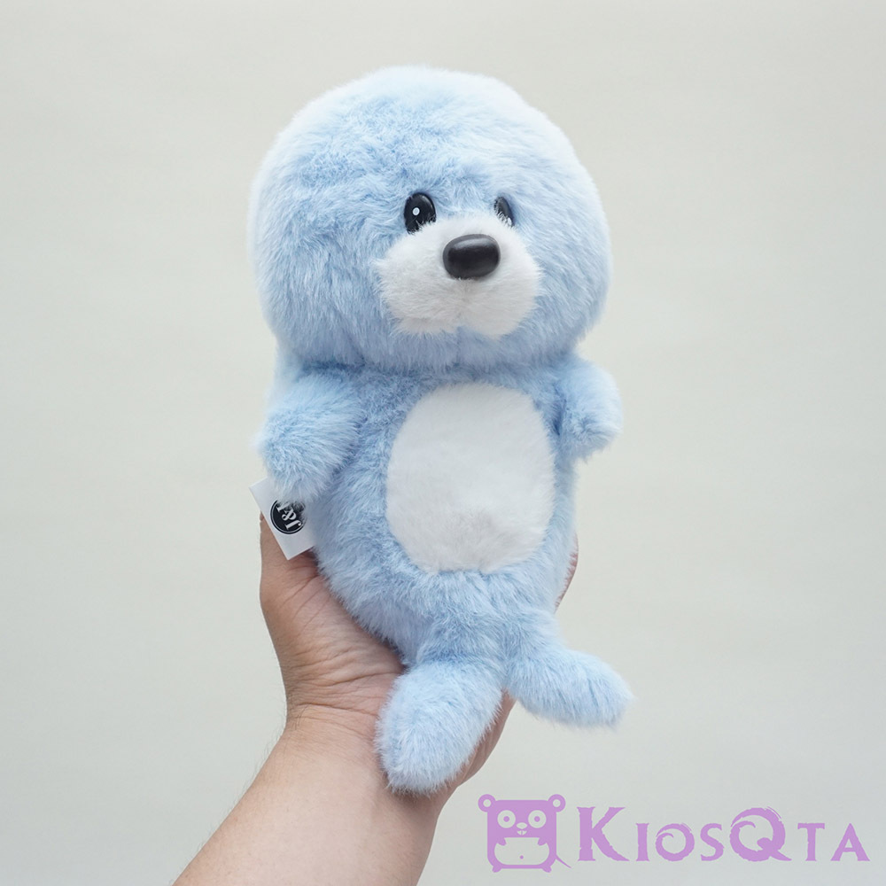 boneka baby seal anjing laut imut biru muda medium