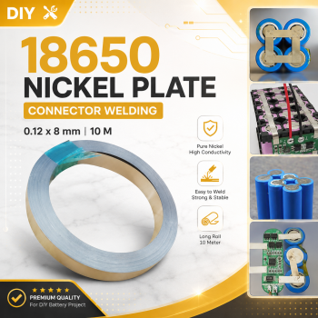 Taffware DIY 18650 Battery Nickel Plate Connector Welding 0.12x8mm 10M - V9