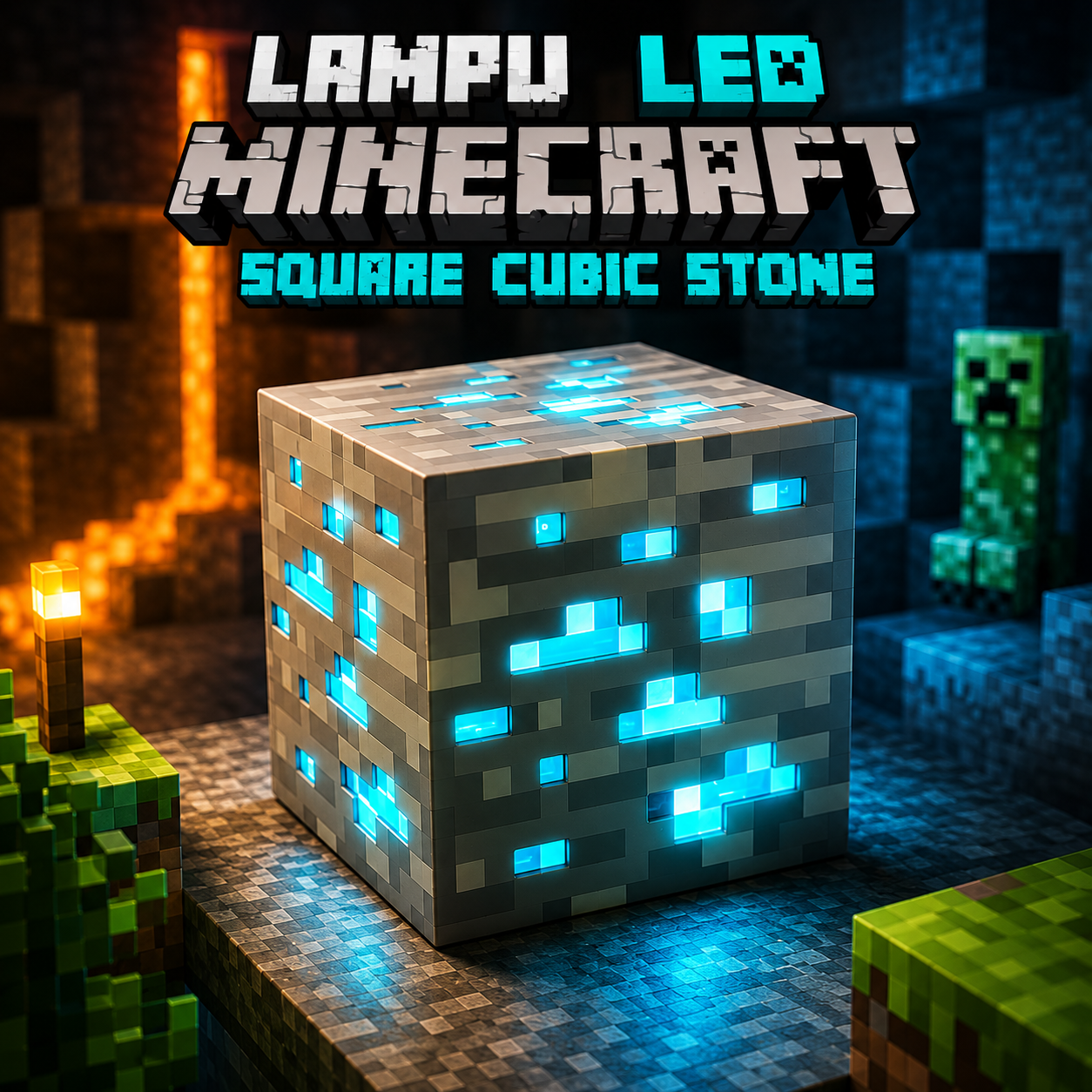 Minecraft Led Lamp Mod Jual MCGame Lampu LED Minecraft Square Cubic Stone Lamp Night