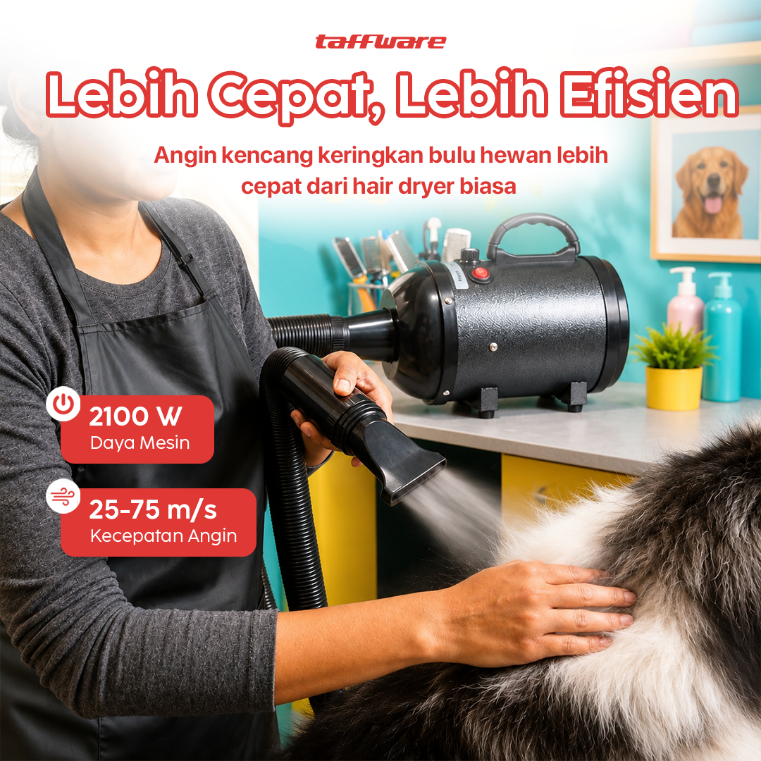 HBlow Pet Hair Dryer Dog Cat Grooming Stepless Speed 3200W - SH-168