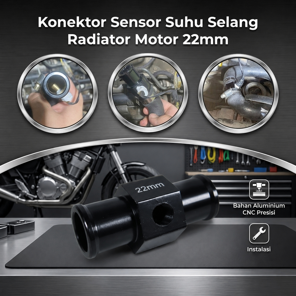 OTOHEROES Aksesoris Sensor Konektor Suhu Selang Radiator Mesin Motor