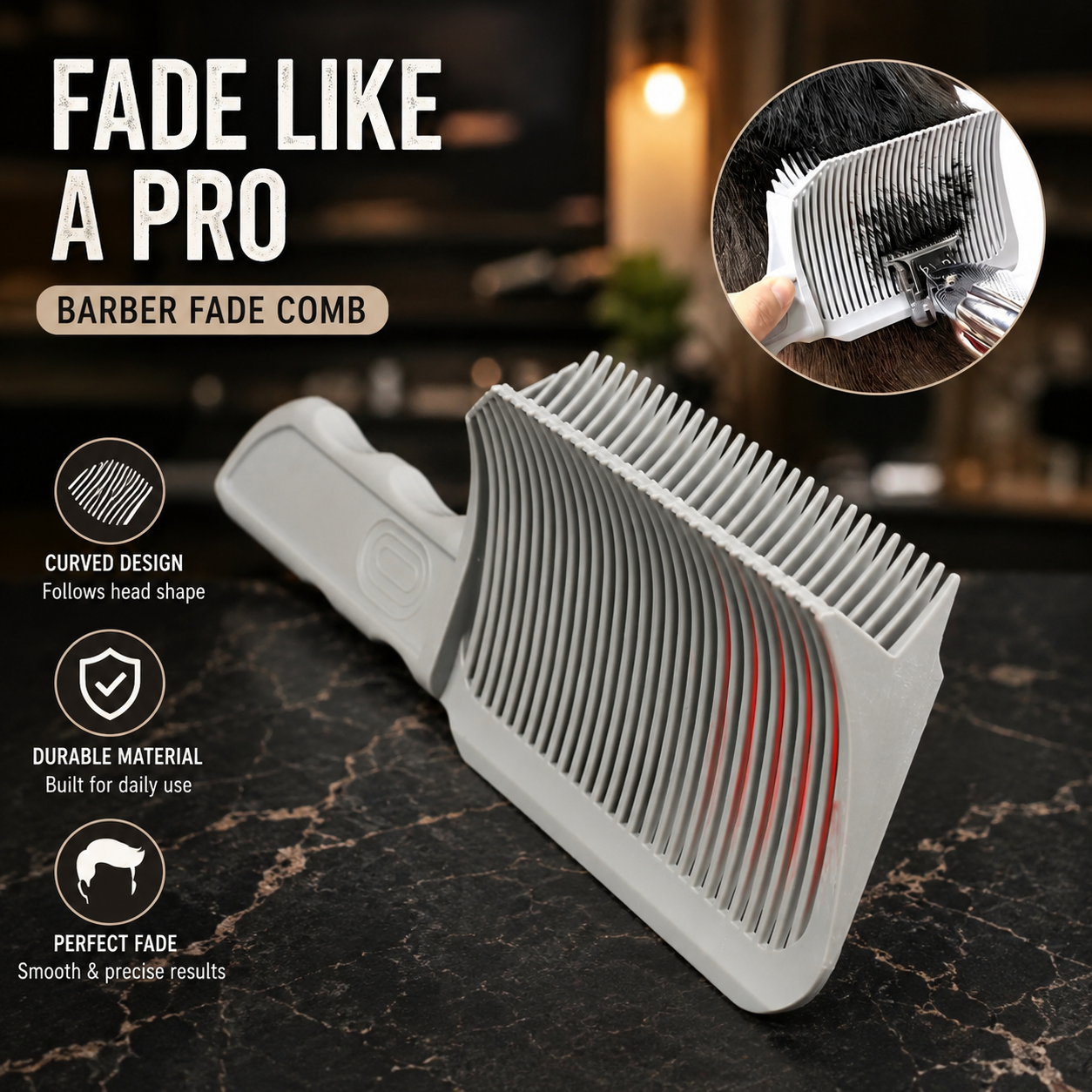 Biutte.co Sisir Barber Cross Border Men Hair Fade Comb - SLYZ-5