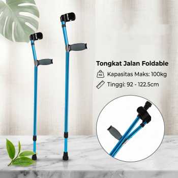 TaffOmicron Tongkat Jalan F Lipat Walking Stick Foldable Adjustable - GT923L-A