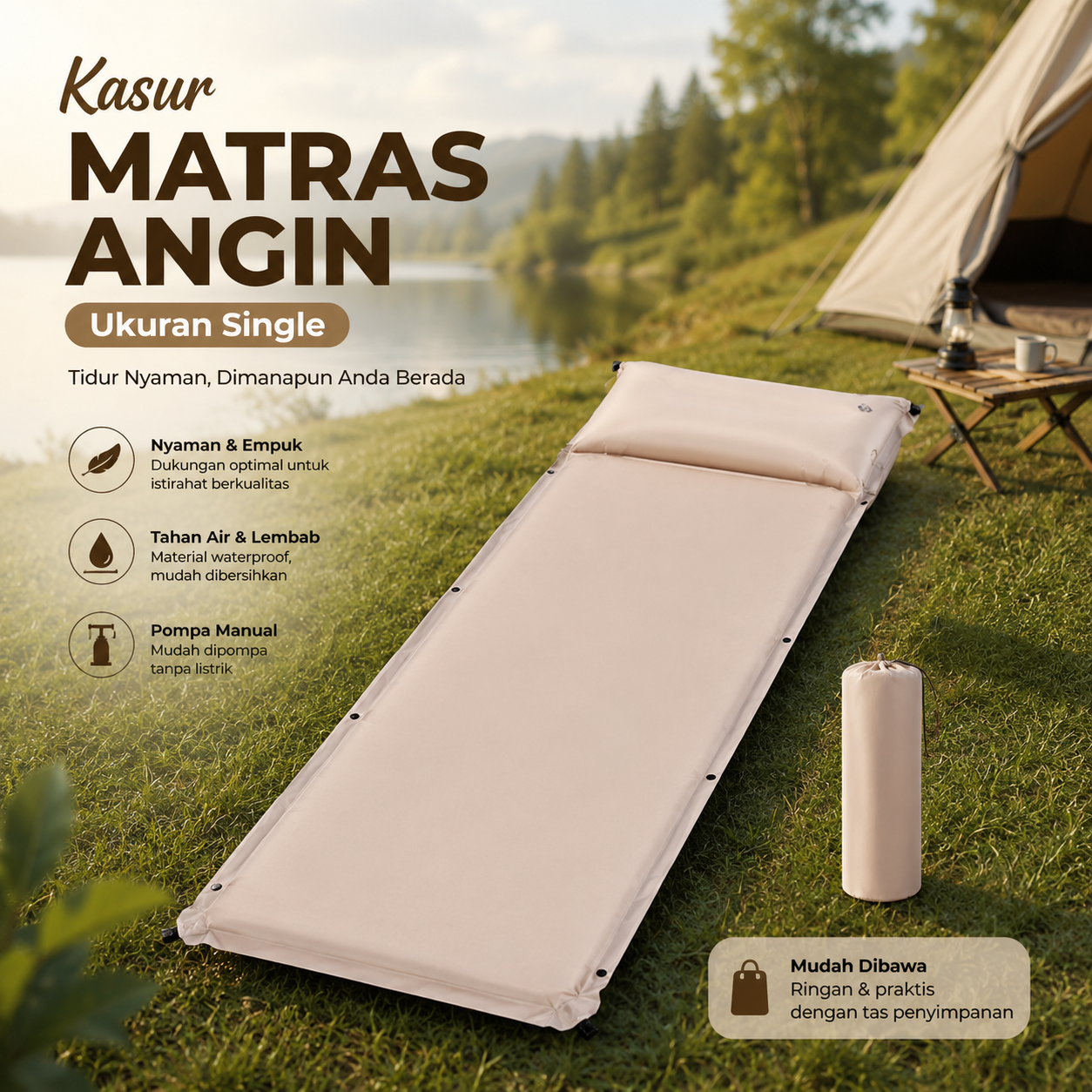 ShineTrip Kasur Matras Angin Outdoor Inflatable Foldable Airbag Single - 5487