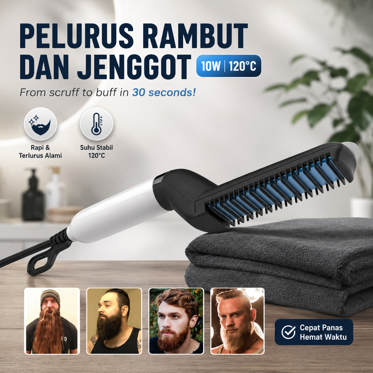 Dawndesslo Pelurus Rambut dan Jenggot Hair Styling 10W - FB161