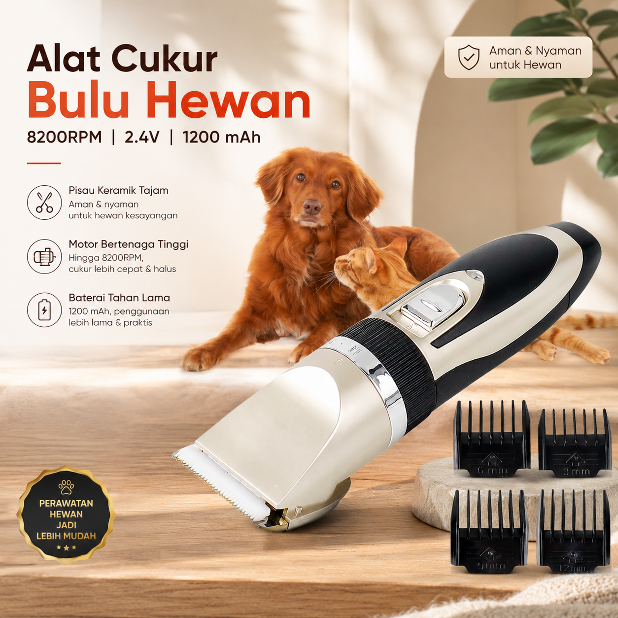 BaoRun Alat Cukur Elektrik Bulu Binatang Pet Dog Clipper - P2