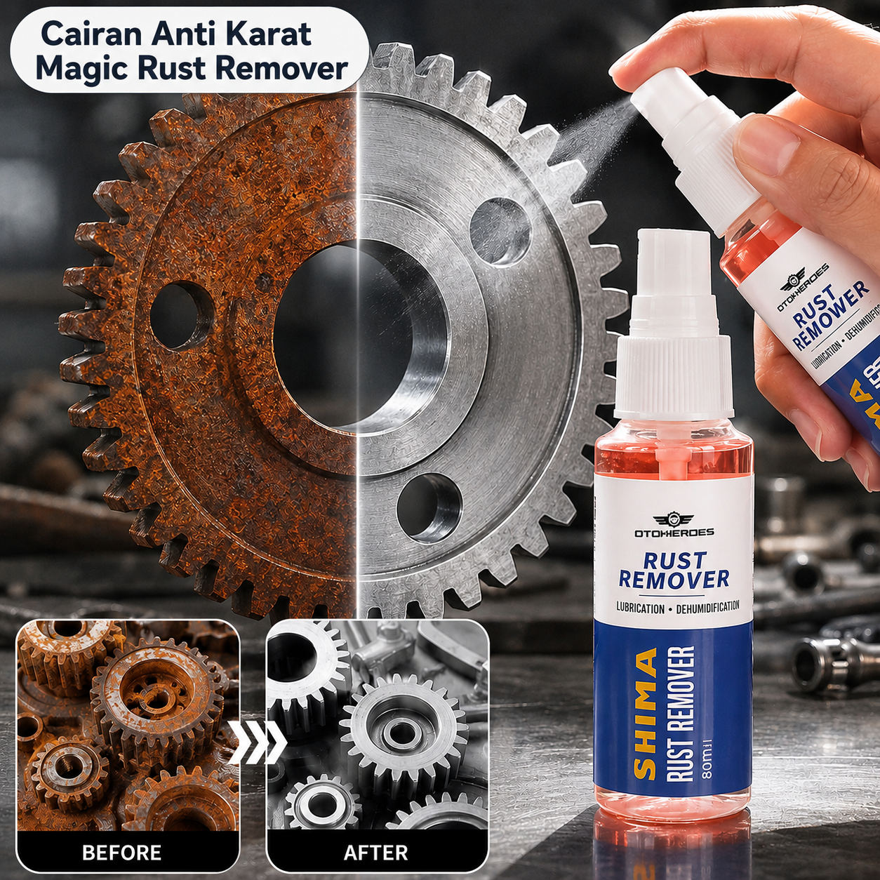 OTOHEROES Cairan Anti Karat Magic Rust Remover Cleaner Derusting 80 ml - S9106