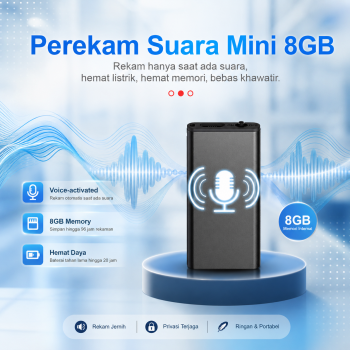 MiTwoo Perekam Suara Mini Portabel Voice Recorder Noise Reduction 8GB - Q1