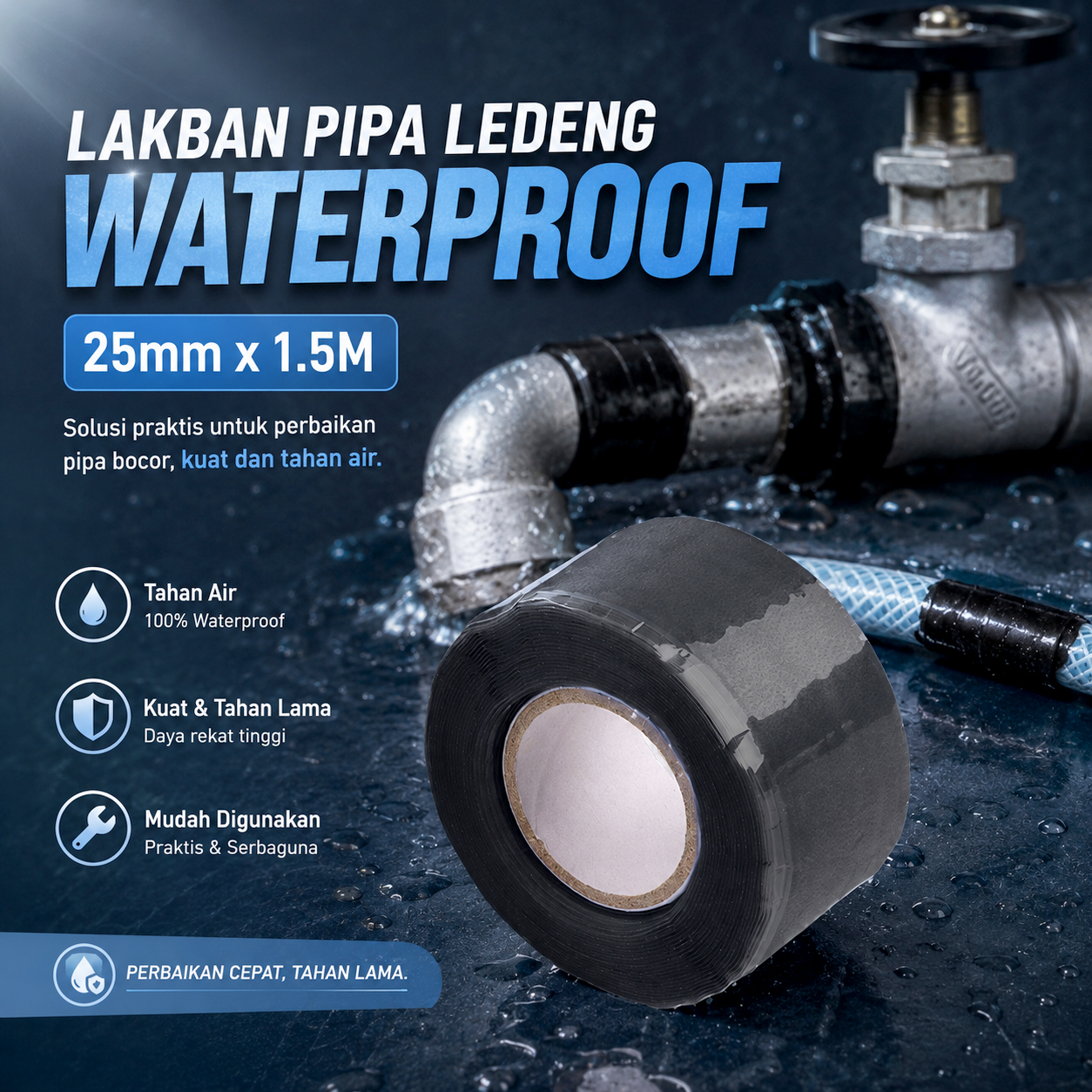 TaffPACK Lakban Isolasi Pipa Ledeng Waterproof 25mm 1.5M - A92-17