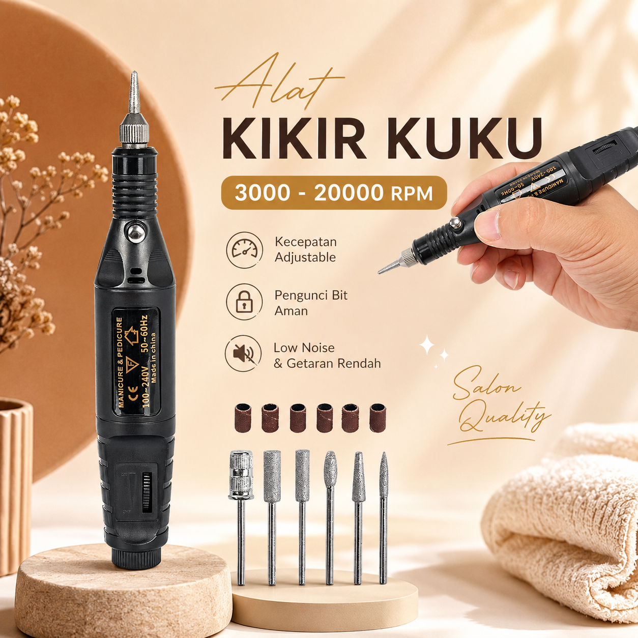 XINGWEIQIANG Alat Kikir Kuku Elektrik Nail Polish Drill Machine USB - XI-166