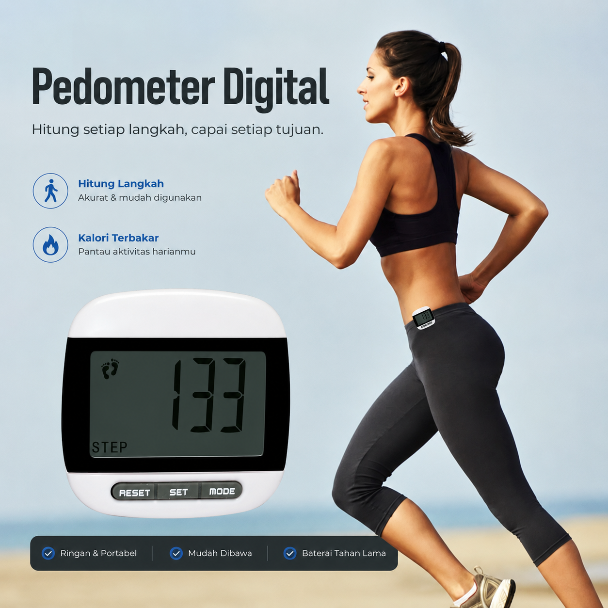CSE Pedometer Digital Multifungsi - PD135