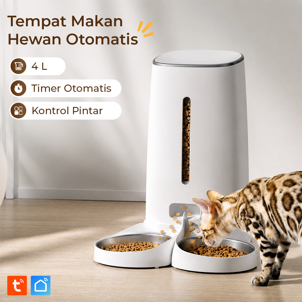iPetmon Tuya Smart Tempat Makan Hewan Otomatis WIFI Food Dispenser 4L - PTM-001