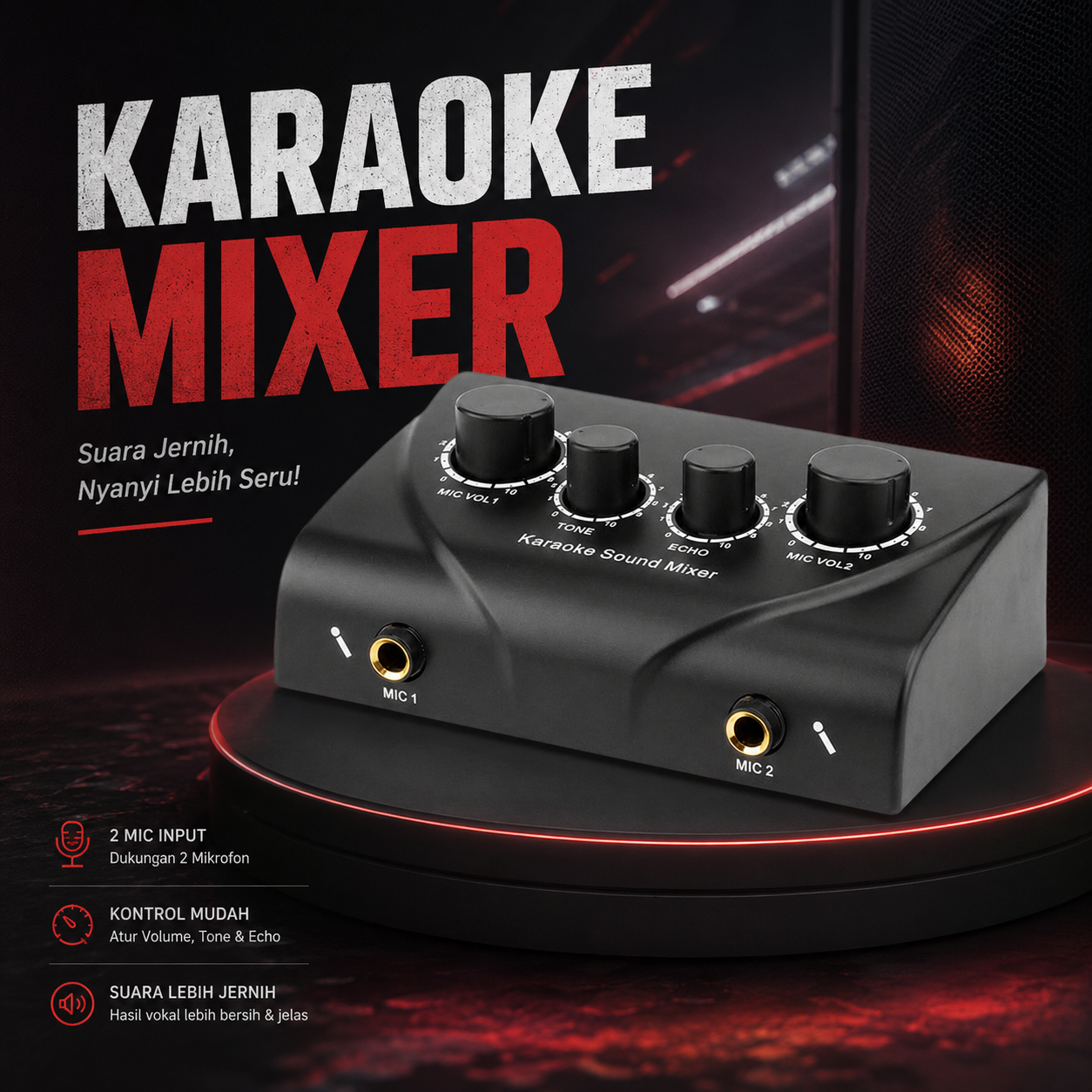 Professional Karaoke Mixer Echo Tone Audio - TD-020