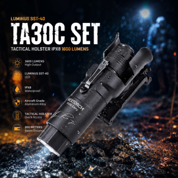 NEXTORCH Senter LED LUMINUS SST-40 Tactical Holster IPX8 1600 Lumens - TA30C SET