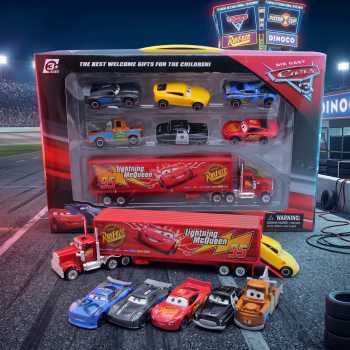 JIMITU Mainan Anak Disney Cars Lightning McQueen Diecast Set 7in1 - SK70327