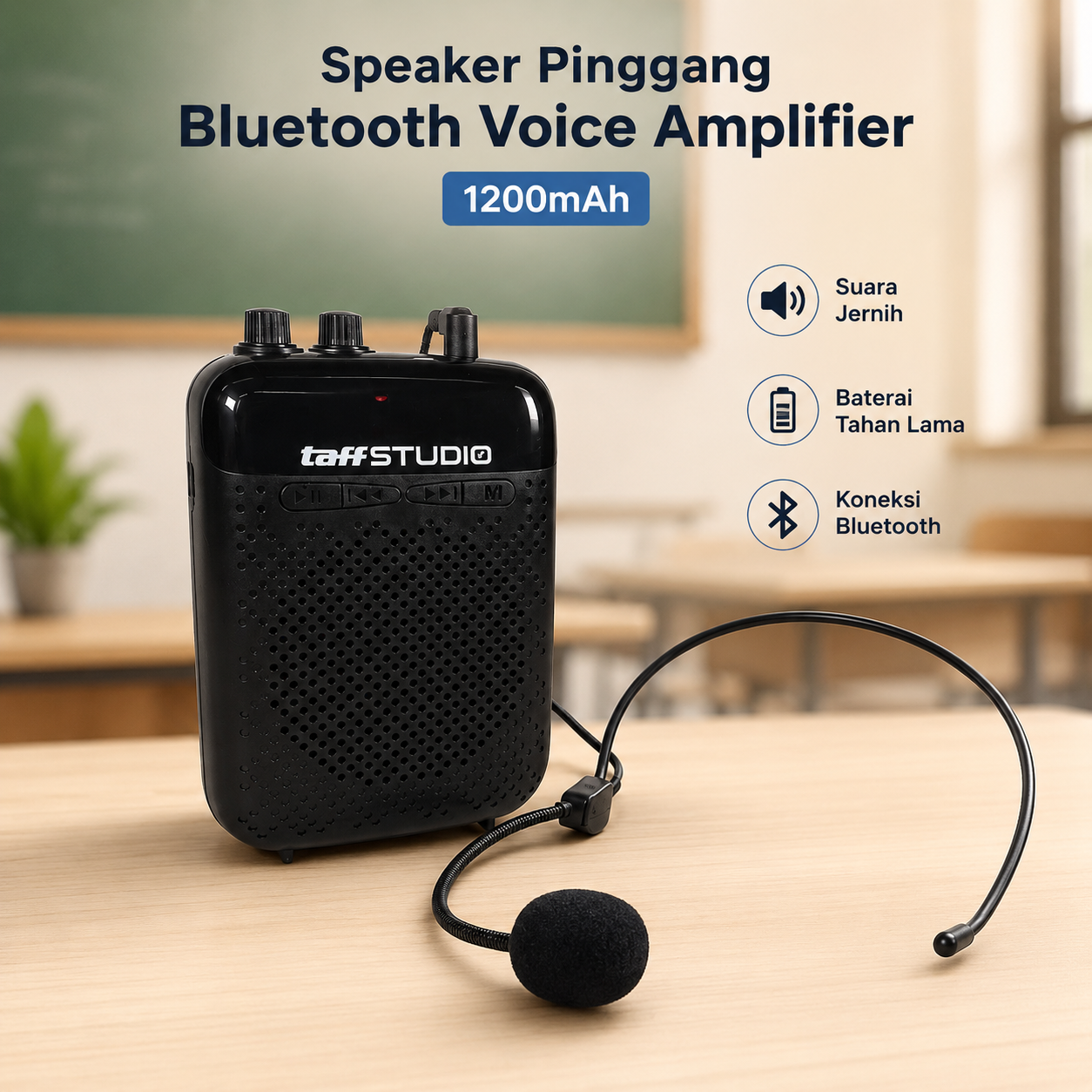 TaffSTUDIO Speaker Pinggang Bluetooth Voice Amplifier 1200mAh - YW-168