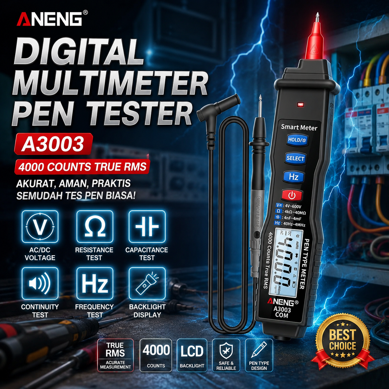 ANENG Digital Multimeter Voltage Tespen Tester Pen - A3003