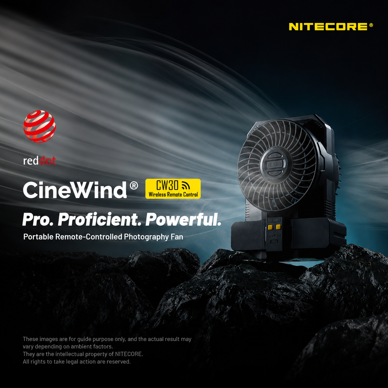 NITECORE Kipas Angin Portable CineWind Photography Fan 7900RPM - CW30