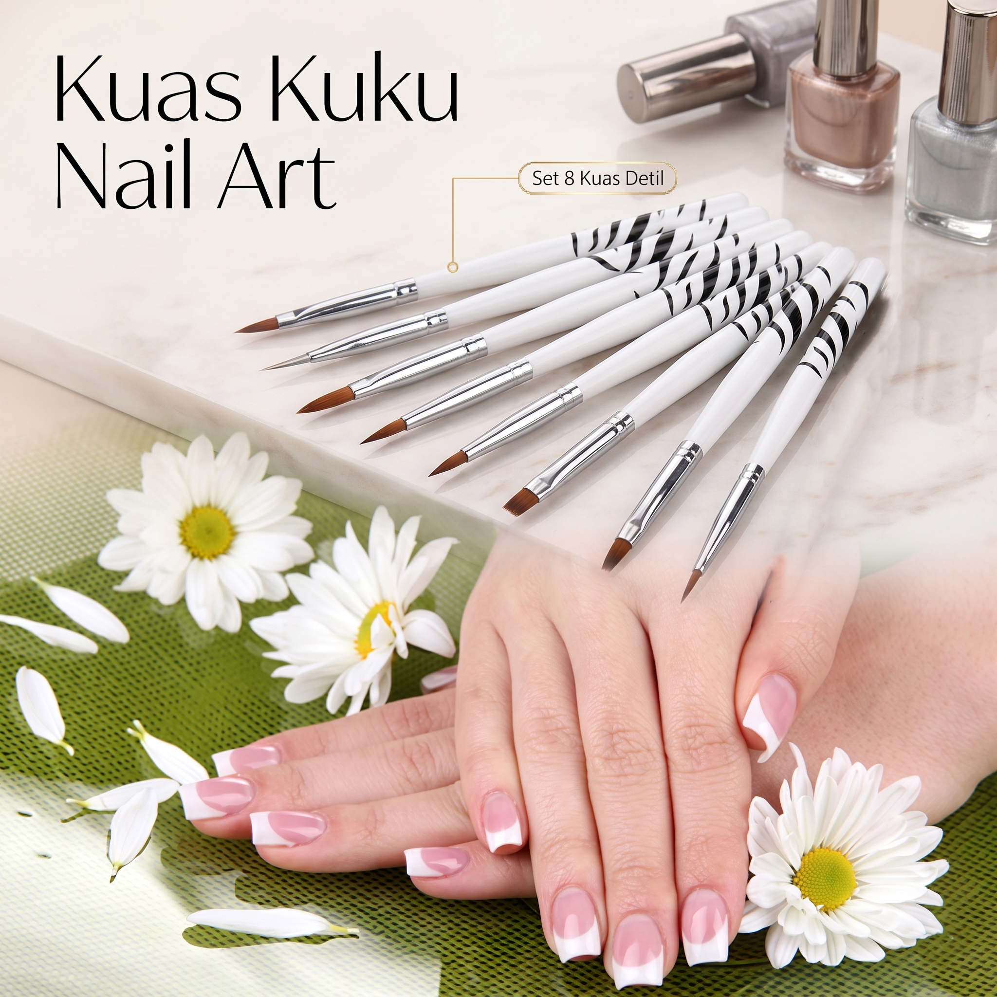 Biutte.co Kuas Kuku Brush Nail Art Nylon Wood