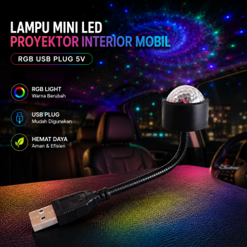 ACNF Lampu Mini LED Proyektor Interior Mobil RGB USB Plug 5V - M9