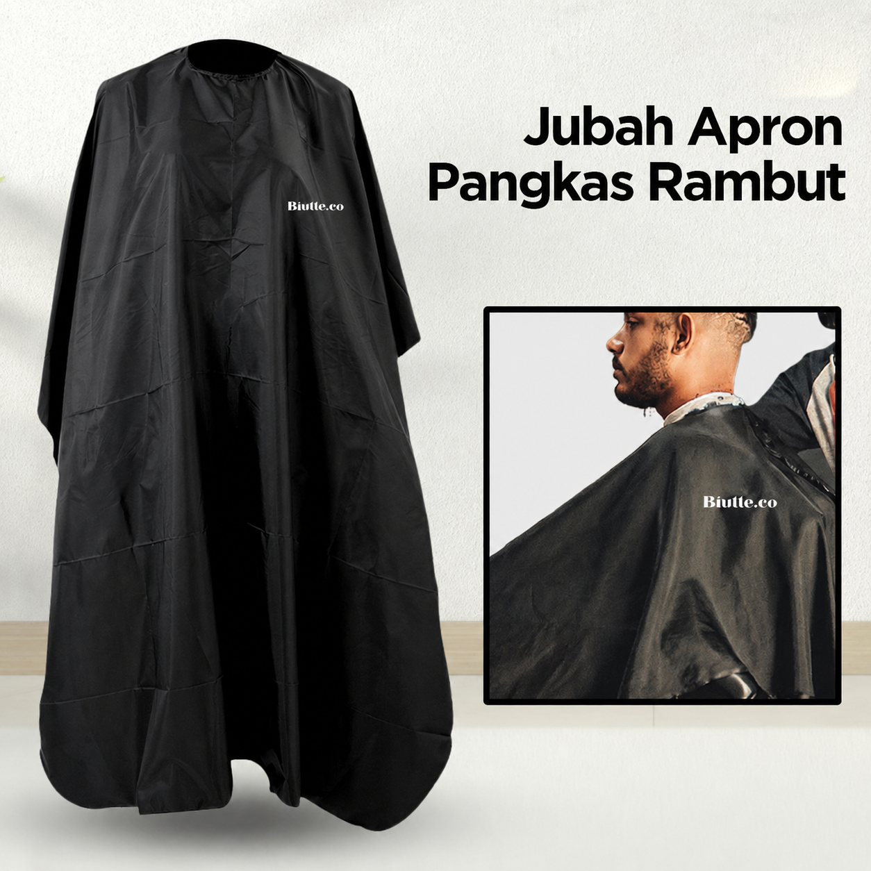 Biutte.co Jubah Apron Kip Pangkas Rambut Salon Barbershop Cape Nylon - B03