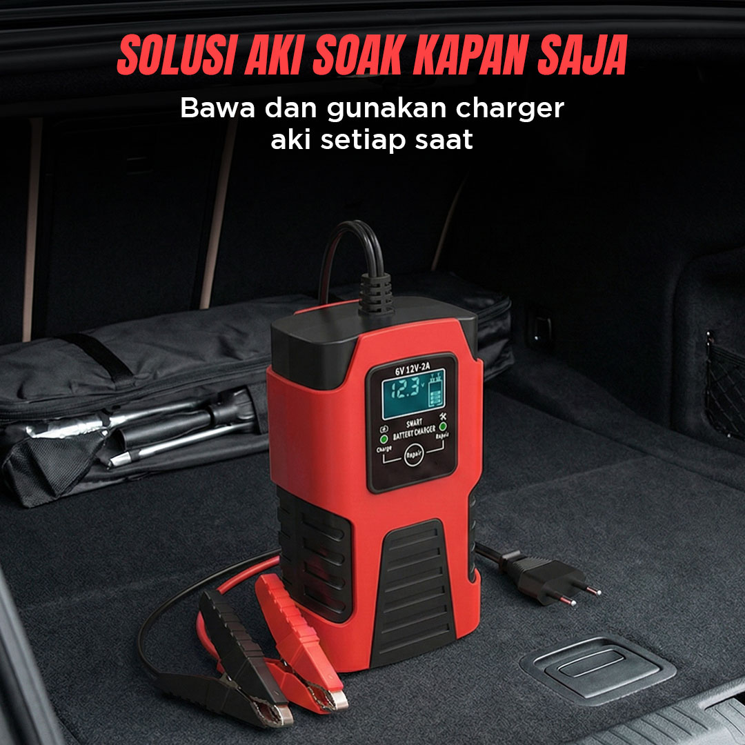 FOXSUR Charger Aki Mobil Motor Intelligent Battery Charger 6V/12V 2A - FBC061202D