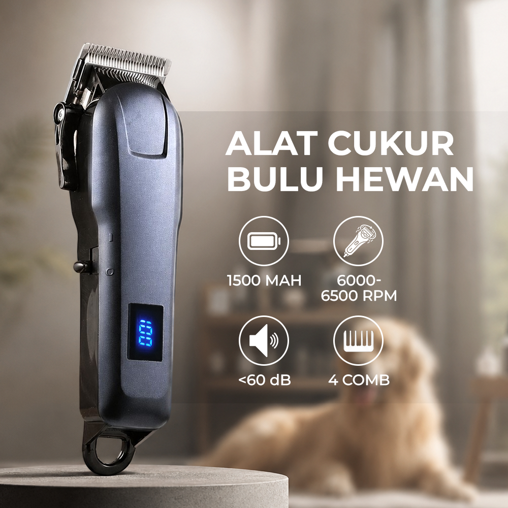BaoRun Alat Cukur Elektrik Bulu Hewan Hair Clipper Adjustable Blade - D86