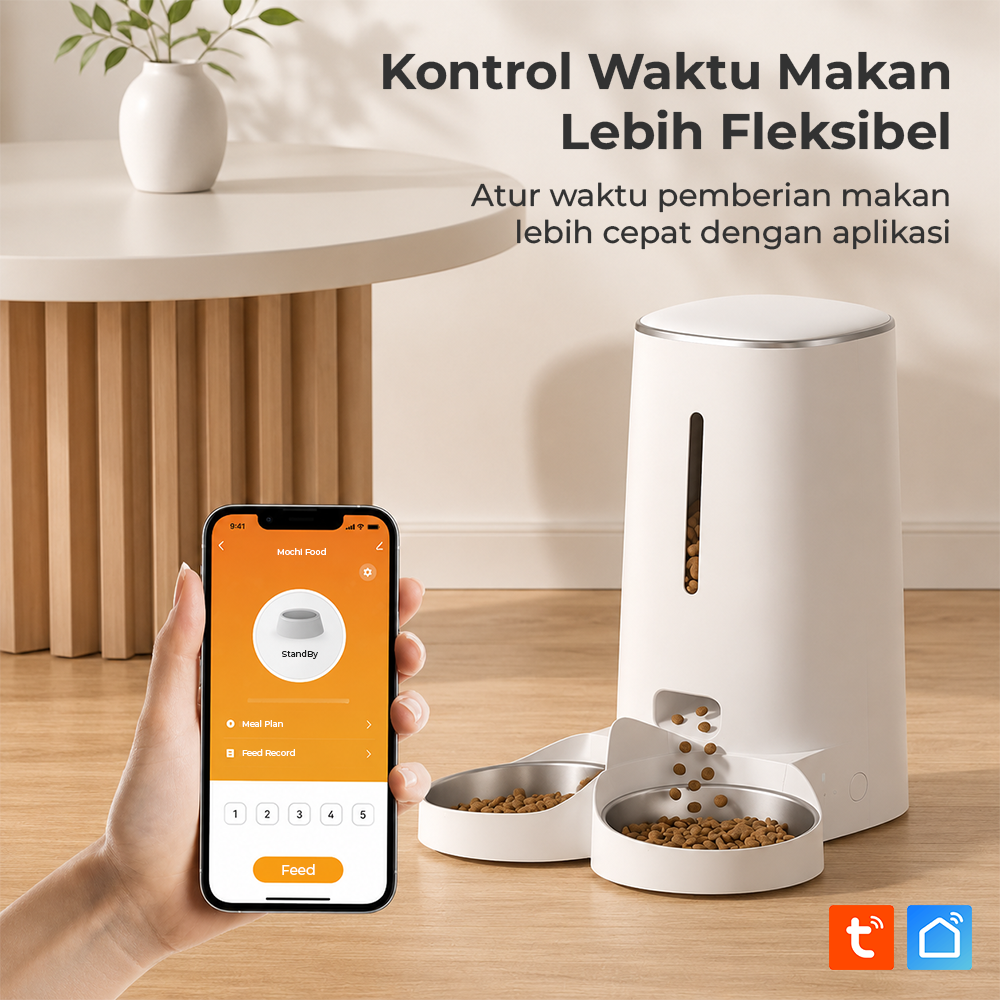 iPetmon Tuya Smart Tempat Makan Hewan Otomatis WIFI Food Dispenser 4L - PTM-001