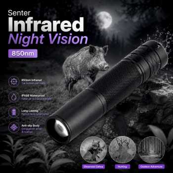 VASTFIRE Senter LED Infrared Night Vision Waterproof IPX68 Wavelength - W3-VA