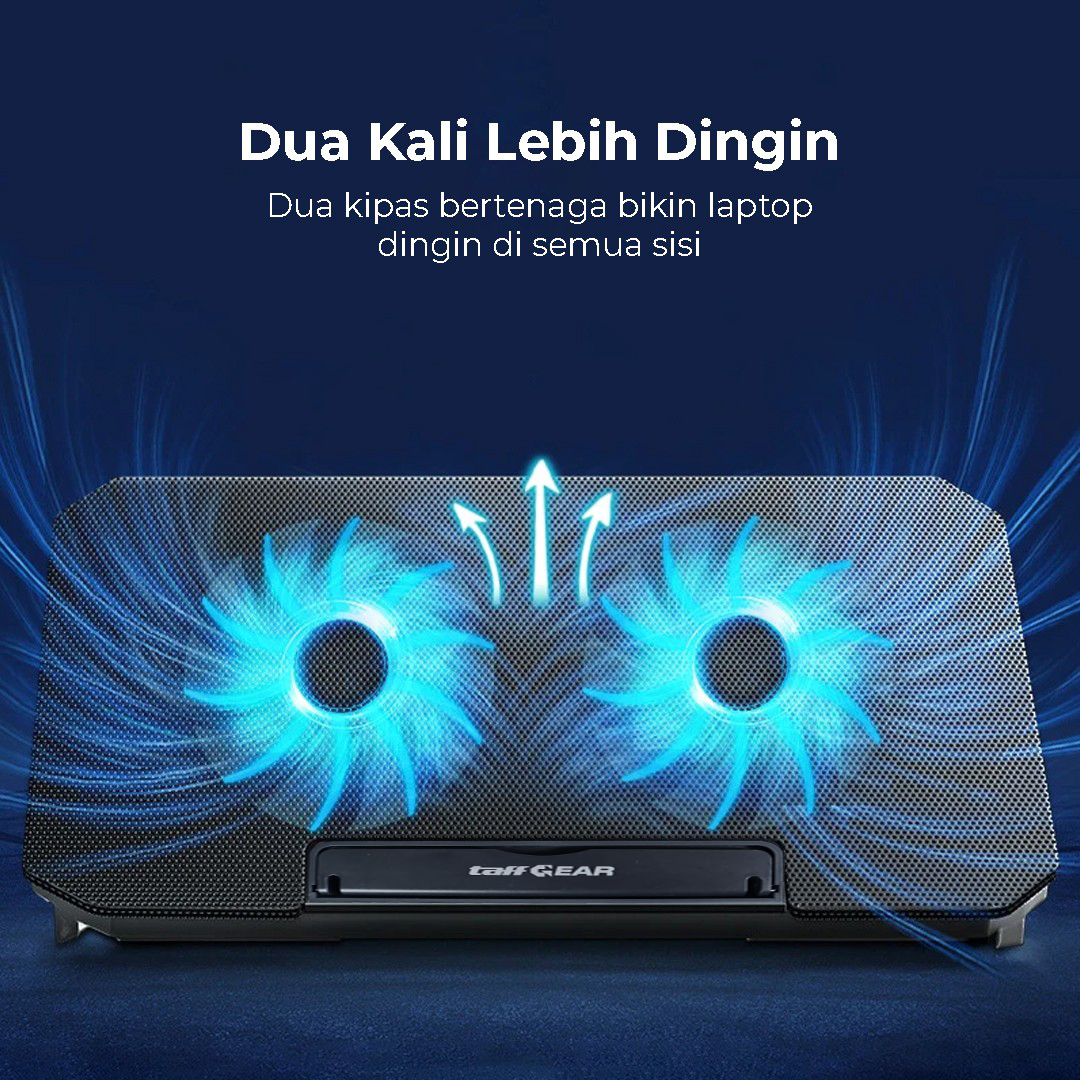 TaffGEAR Cooling Pad Laptop Kipas Pendingin 2 Fan with Knob Speed - Q100
