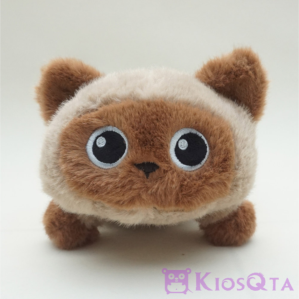 boneka kucing lucu cute cat tiarap coklat mata besar small
